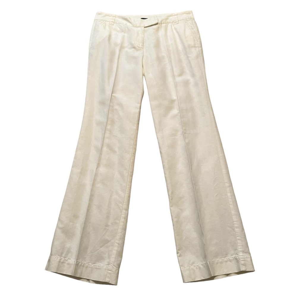 J. Crew "Favorite Fit" Creamy White Flat Front Trouser 12 Tall